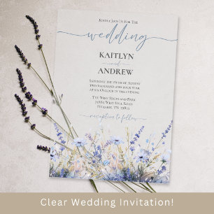 Invitations En Acrylique Mariage élégant à l'écriture manuscrite Fleur sauv