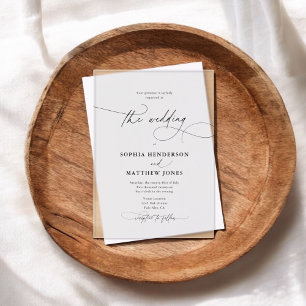 Invitations En Acrylique Mariage Élégant Calligraphie Minimaliste