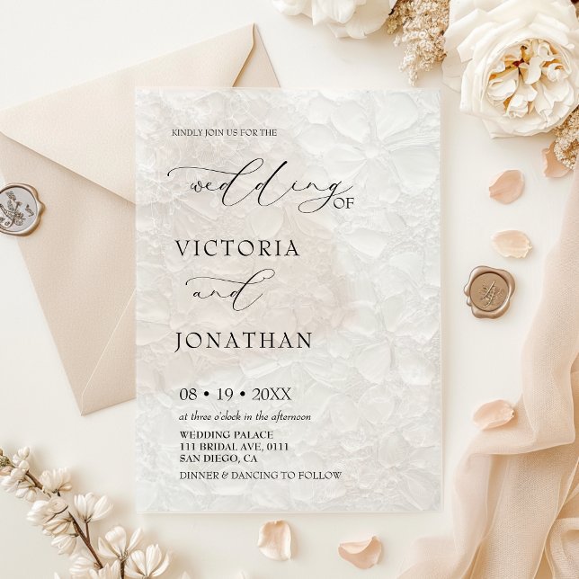 Invitations En Acrylique Mariage Élégant Simple Classique (Créateur téléchargé)