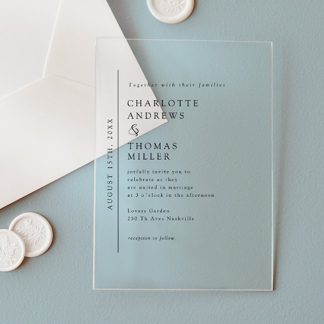 Invitations En Acrylique Mariage élégant tendance (Elegant Trending Wedding Acrylic Invitations.)