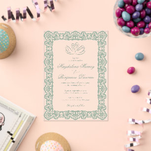 Invitations En Acrylique Mariage élégant vintage en dentelle avec des cygne