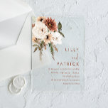 Invitations En Acrylique Mariage en terre cuite fleurie de Bohême<br><div class="desc">Bohème Floral Terracotta Mariage Acrylique Invitations Voir la collection correspondante dans Niche et Nest Store Merci beaucoup</div>