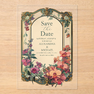 Invitations En Acrylique Mariage Fantaisie Classique Décoratif Art Nouveau