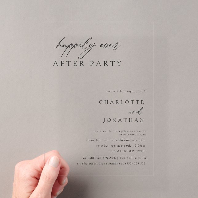 Invitations En Acrylique Mariage Fête Pour Toujours (In situ (ordinateur de poche))