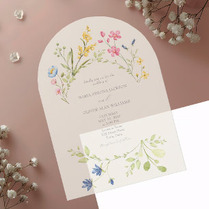 Invitations En Acrylique Mariage Fleur sauvage Boho
