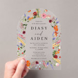 Invitations En Acrylique Mariage Fleur sauvage d'aquarelle en gras<br><div class="desc">Vibrant Gras Aquarelle Fleurs sauvages Mariage Acrylique Invitations Voir la collection correspondante dans Niche et Nest Store</div>
