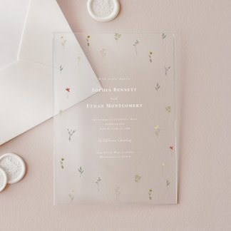 Invitations En Acrylique Mariage Fleur Sauvage Léandre
