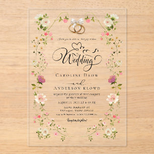 Invitations En Acrylique Mariage Floral