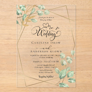 Invitations En Acrylique Mariage Floral