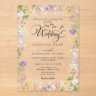 Invitations En Acrylique Mariage Floral