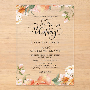 Invitations En Acrylique Mariage Floral