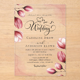 Invitations En Acrylique Mariage Floral