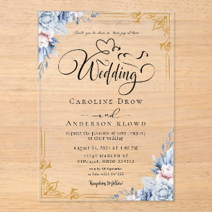 Invitations En Acrylique Mariage Floral