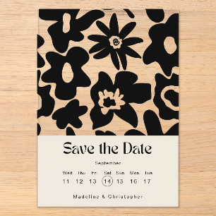 Invitations En Acrylique Mariage Floral Boho Moderne Enregistrez la Date