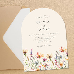 Invitations En Acrylique Mariage Floral de Fleur Sauvage Bohème Minimaliste