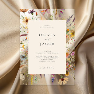 Invitations En Acrylique Mariage Floral de Fleur Sauvage Bohème Minimaliste