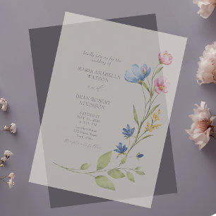 Invitations En Acrylique Mariage floral de printemps congelé