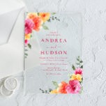 Invitations En Acrylique Mariage floral d'été du printemps gras et dynamiqu<br><div class="desc">Gras & Vibrant Printemps été Floral Faire-part de mariage Voir la collection correspondante dans notre magasin de niche et de niche</div>