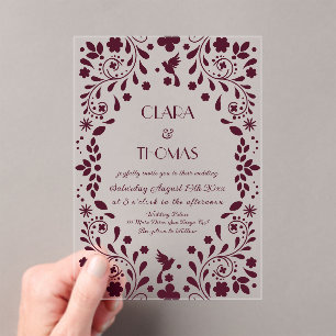 Invitations En Acrylique Mariage Floral Talavera Bourgogne