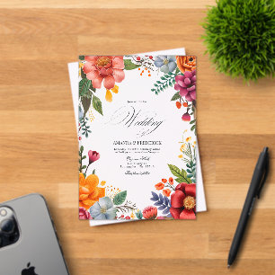 Invitations En Acrylique Mariage floral vif de la Fiesta mexicaine transpar