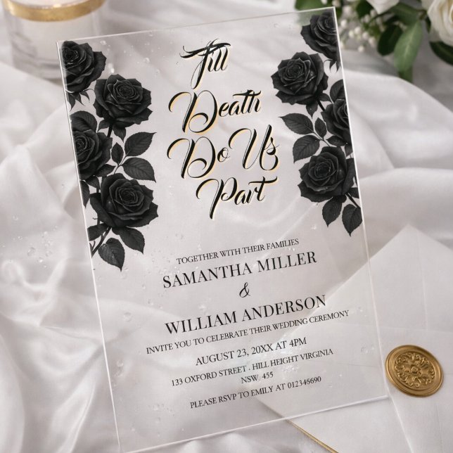Invitations En Acrylique Mariage gothique Halloween (Créateur téléchargé)