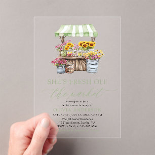 Invitations En Acrylique Mariage Green Elle est fraîche du marché Shower