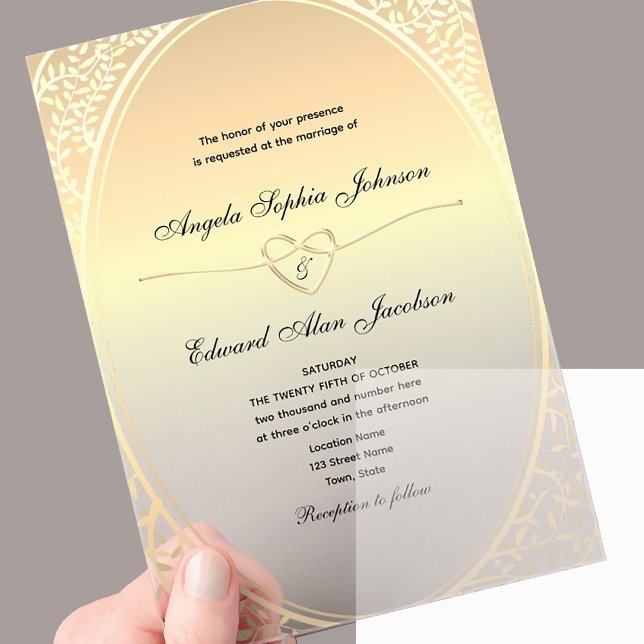 Invitations En Acrylique Mariage Luxe Or (Créateur téléchargé)