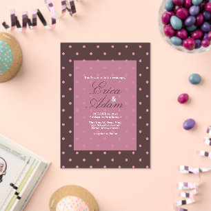 Invitations En Acrylique Mariage Marron & Rose Motif Points Bohème