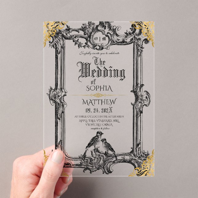 Invitations En Acrylique Mariage Médiéval Fantastique  (In situ (ordinateur de poche))