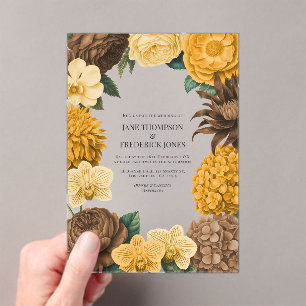 Invitations En Acrylique Mariage Miel Ambre, Terre de Désert et Fleur de So