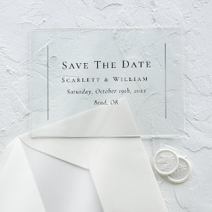 Invitations En Acrylique Mariage minimal traditionnel simple Enregistrer la