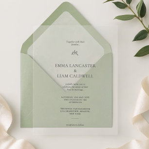 Invitations En Acrylique Mariage Minimaliste Élégant à Feuille de Laurier