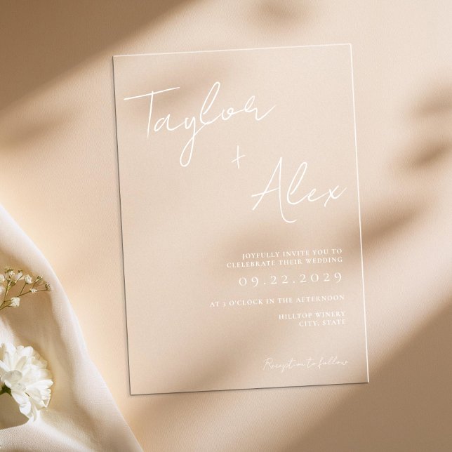 Invitations En Acrylique Mariage minimaliste moderne (Créateur téléchargé)