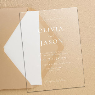Invitations En Acrylique Mariage minimaliste moderne
