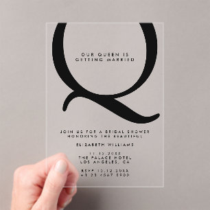 Invitations En Acrylique Mariage Minimaliste Moderne avec Typographie pour