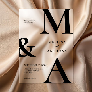 Invitations En Acrylique Mariage minimaliste moderne givré
