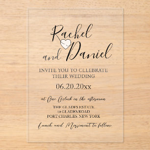 Invitations En Acrylique Mariage moderne