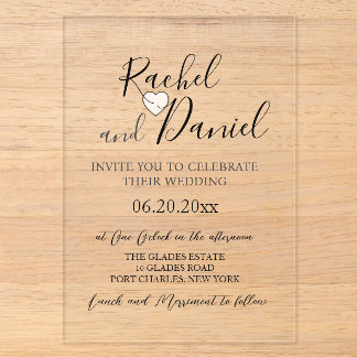 Invitations En Acrylique Mariage Moderne