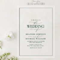 Mariage Moderne à la Calligraphie Vert Émeraude