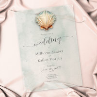 Mariage Moderne Aquatique Coquillages Côtiers