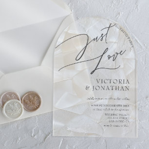 Invitations En Acrylique Mariage Moderne Blanc Rien de Fantaisiste Juste de