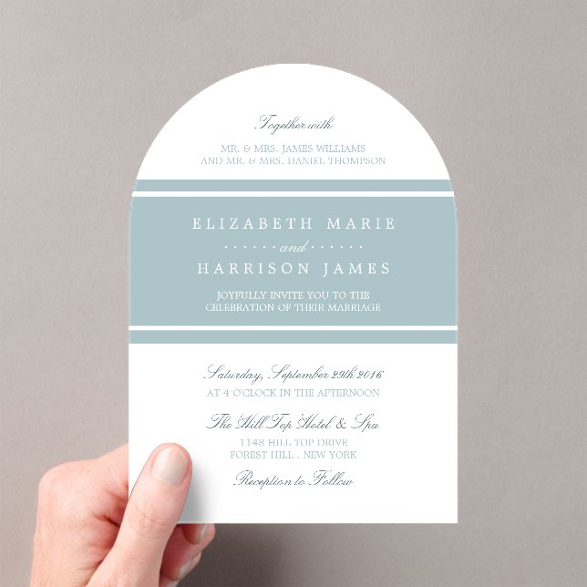 Invitations En Acrylique Mariage Moderne Bleu Oeuf de Canard (In situ (ordinateur de poche))