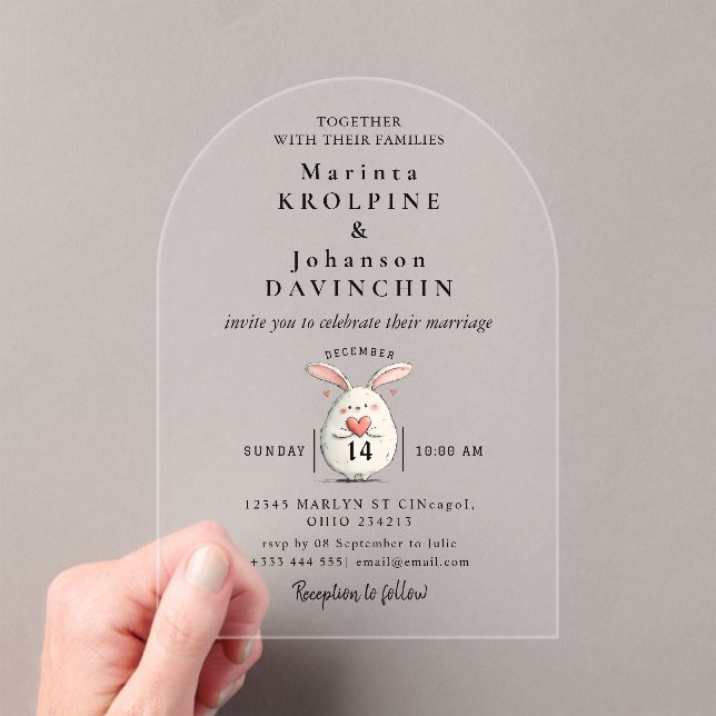 Invitations En Acrylique Mariage Moderne Calligraphie Acrylique Invitations (In situ (ordinateur de poche))