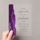Mariage Moderne Écriture Agate Argent Violet