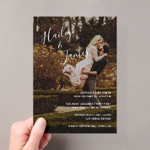 Invitations En Acrylique Mariage Moderne Élégant en Photo