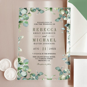 Invitations En Acrylique Mariage Moderne Eucalyptus