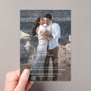 Invitations En Acrylique Mariage Moderne Photo Élégant