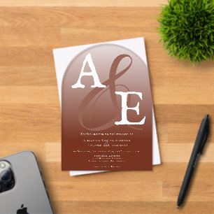 Invitations En Acrylique Mariage Monogramme Minimaliste Couleur Orange Couc