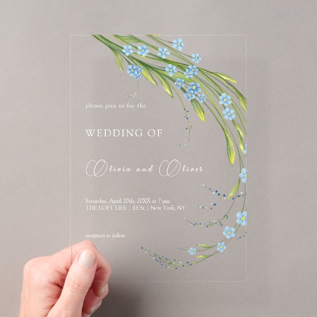 Invitations En Acrylique Mariage Ne m'oubliez pas (In situ (ordinateur de poche))