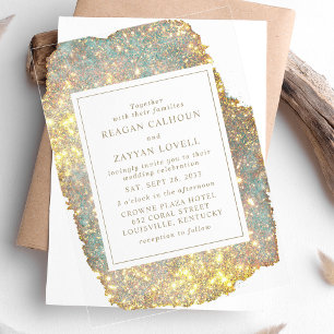 Invitations En Acrylique Mariage Pailleté Irridescent Moderne